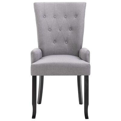 vidaXL Krzesła stołowe z podłokietnikami, 4 szt., jasnoszare, tkanina
