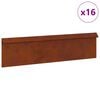 vidaXL Ogrodzenie ślimakowe 16 szt. 100 x 3,5 x 25 cm Stal kortenowska