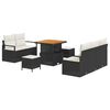 vidaXL Zestaw Sof na Ogr&oacute;d z poduszką 8 pcs Czarny i kremowy