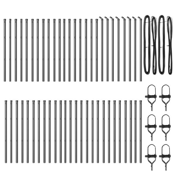 vidaXL Słupek ogrodzeniowy. 52 pcs Szary 3,2 x 3,2 x 100 cm