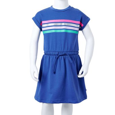 Sukienka dziecięca, ściągana sznurkiem, kobaltowa, 92