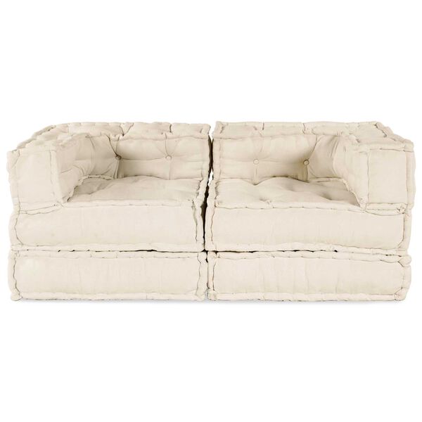 vidaXL Modułowa sofa 2 pcs Kremowy 140 x 70 x 56 cm tkanina