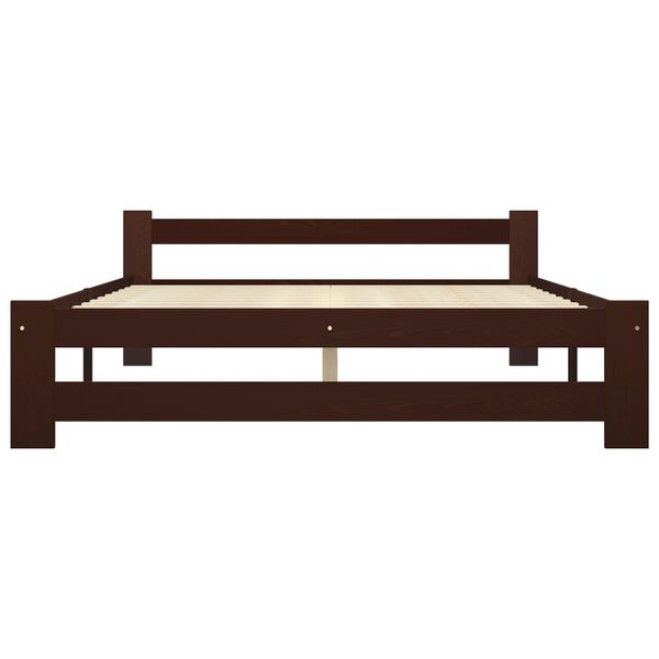 vidaXL Rama ł&oacute;żka z 4 szufladami, ciemnobrązowa, sosna, 180 x 200 cm