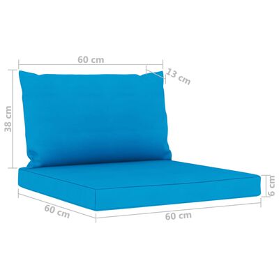 vidaXL Ogrodowa sofa 4-os. z jasnoniebieskimi poduszkami