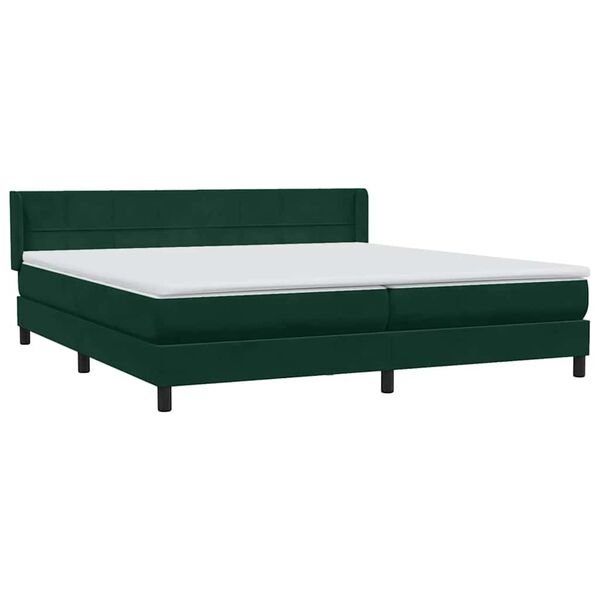 vidaXL Ł&oacute;żko typu Box Spring z materacem Ciemnozielone 180x220 cm