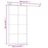 vidaXL Drzwi przesuwne a akcesoriami, 102,5x205 cm, ESG i aluminium