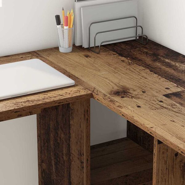 vidaXL Biurko Stare drewno 142 x 102 x 73 cm Materiał drewnopochodny
