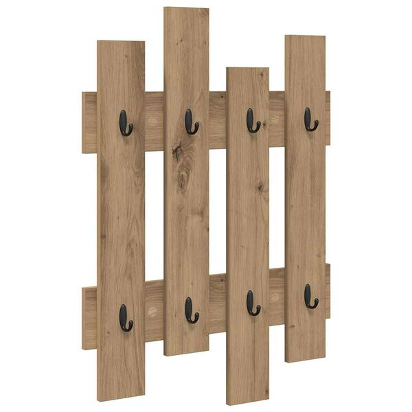 vidaXL Wieszak na płaszcze montowany na ścianie dąb artisan