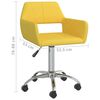 vidaXL Obrotowe krzesło stołowe, ż&oacute;łte, obite tkaniną