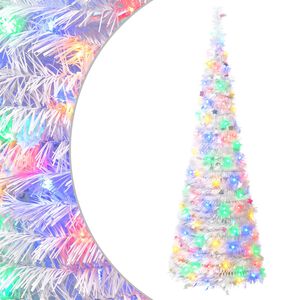 vidaXL Choinka pop up LED 150 cm 100 LED PVC i PET Biały