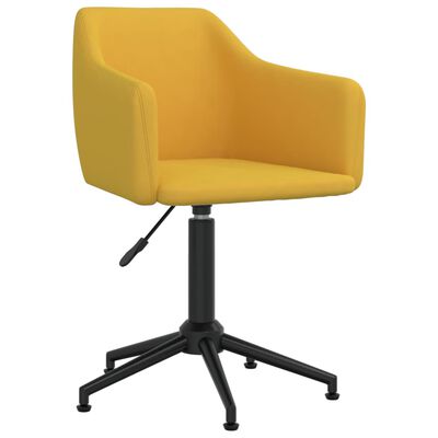 vidaXL Obrotowe krzesło biurowe, żółte, obite aksamitem