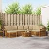 vidaXL Zestaw sofy narożnej z poduszką 9 pcs Naturalny i Beżowy