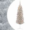 vidaXL Sztuczna wąska choinka z bombkami 150 cm 150 LED Ciepła biel