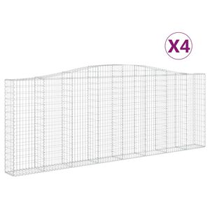 vidaXL Kosze gabionowe, 4 szt, 400x30x140/160 cm, galwanizowane żelazo