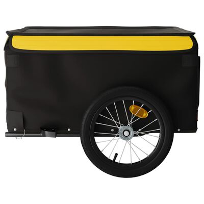 vidaXL Przyczepka rowerowa, czarno-żółta, 45 kg, żelazo