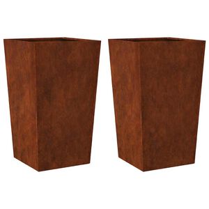 vidaXL Doniczki ogrodowe 2 szt. 45x45x75 cm Stal kortenowska