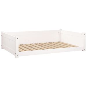 vidaXL Legowisko dla psa, białe, 105,5x75,5x28 cm, lite drewno sosnowe