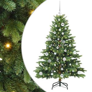 vidaXL Sztuczna choinka z 150 diodami LED Zielony 150 cm PE i PVC