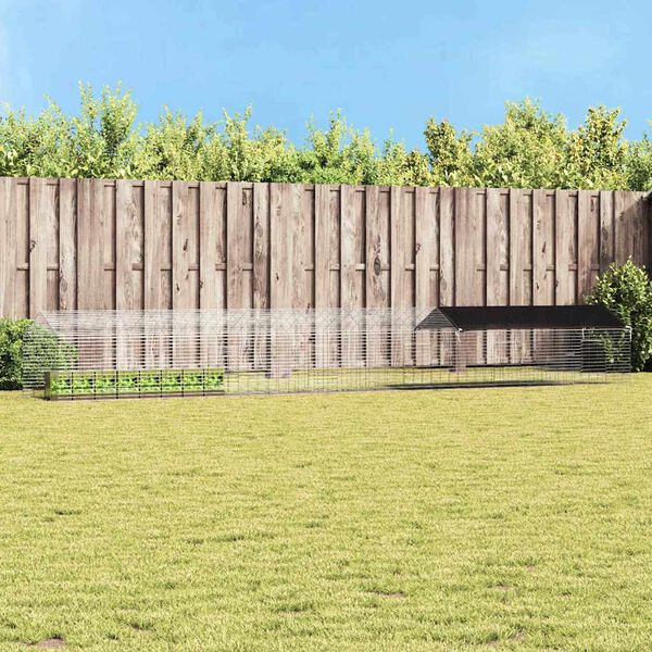 vidaXL Klatka dla kr&oacute;lika Srebrny 400 x 78 x 78 cm Stal Galwanizowana