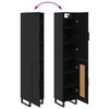 vidaXL Highboard Czarny Dąb 34,5 x 34 x 180 cm Materiał drewnopochodny