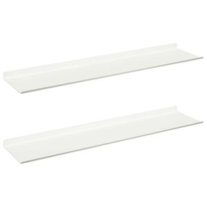 vidaXL P&oacute;łka wisząca 2 pcs Biały 80 x 18 x 2,5 cm Stal