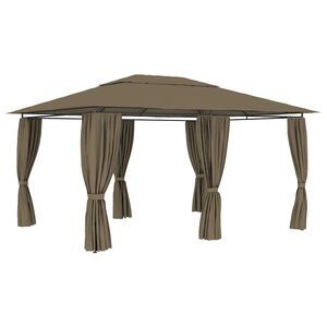 vidaXL Namiot ogrodowy z zasłonami, 4 x 3 m, taupe, 180 g/m&sup2;