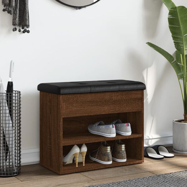 vidaXL Ławka na buty, brązowy dąb, 62x32x50 cm