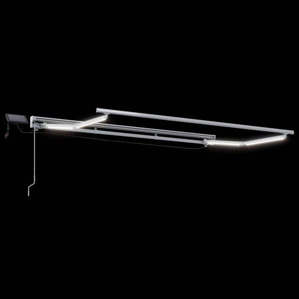 vidaXL Ręczny ramowy zewnętrzny markizowy z LED Biały 3,5 x 2 m