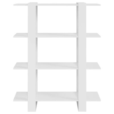 vidaXL Regał na książki/przegroda, biały z połyskiem, 100x30x123,5 cm
