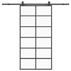 vidaXL Drzwi przesuwne z zestawem okuć czarne 102x205 cm ESG szkło