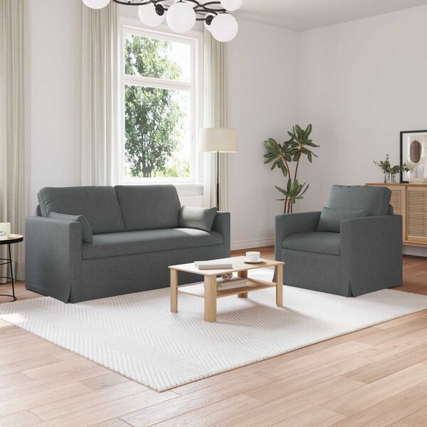 vidaXL Sofa 2 pcs Ciemnoszary
