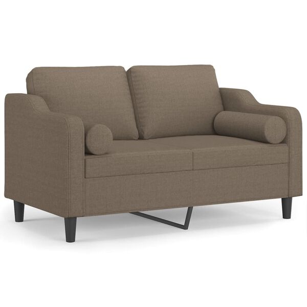 vidaXL 2-osobowa sofa wypoczynkowa z poduszkami, taupe, 120 cm