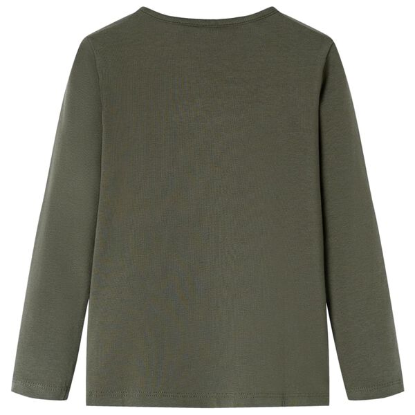 Koszulka dziecięca z długimi rękawami, khaki, 128