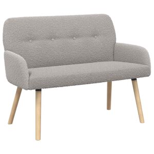 vidaXL Sofa dwuosobowa na nogach z litego drewna jasnoszary Boucl&eacute;