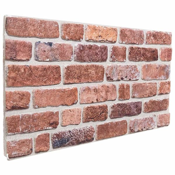 vidaXL Panele ścienne 10 pcs czerwony 100 x 50 cm Pianka EPS