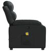vidaXL Rozkładany fotel masujący, czarny, sztuczna skóra