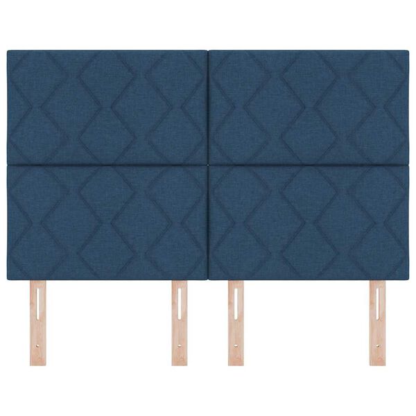 vidaXL Zagł&oacute;wek Z zagł&oacute;wkiem Niebieski 160 cm Sk&oacute;ra ekologiczna