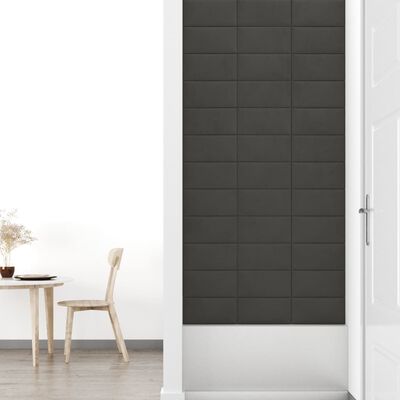 vidaXL Panele ścienne, 12 szt, ciemnoszare, 30x15 cm, aksamit, 0,54 m²