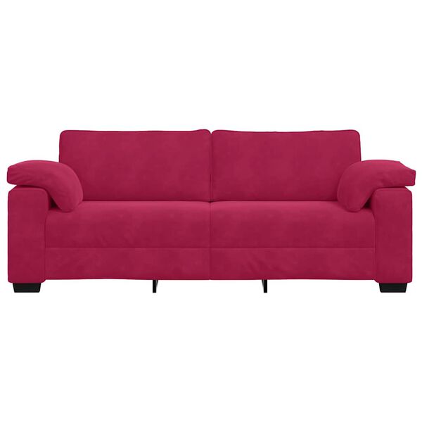vidaXL Sofa 3-osobowa, kolorze czerwonego wina, 220x77x82 cm, aksamit