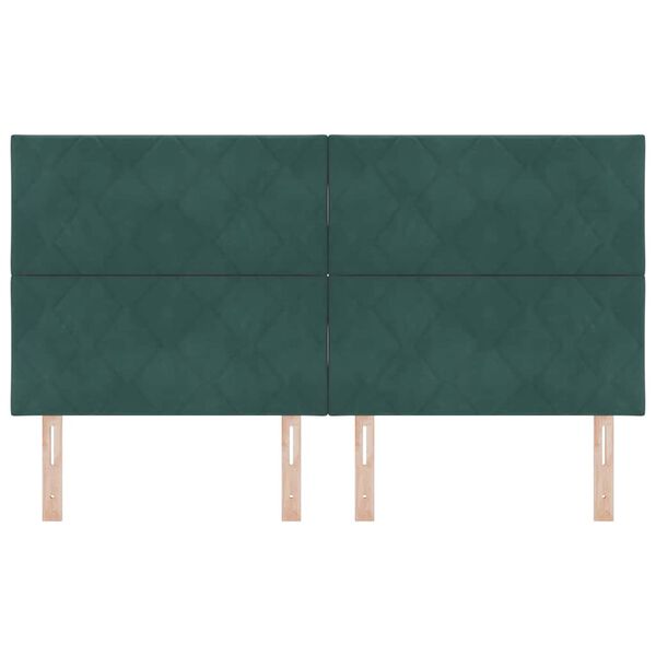vidaXL Zagł&oacute;wek Z zagł&oacute;wkiem Ciemnozielony 180 cm Aksamit
