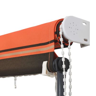 vidaXL Zwijana markiza z LED, 250x150 cm, pomarańczowo-brązowa