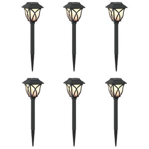 vidaXL Lampy solarnie zasilane z ostrzem do ziemi 6 pcs Ciepła biel PP
