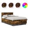 vidaXL Ramka ł&oacute;żka Dąb wędzony 135 x 190 cm Drewno inżynieryjne