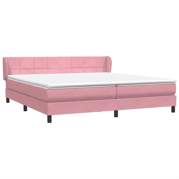 vidaXL Ł&oacute;żko typu Box Spring z materacami R&oacute;żowy 180x220 cm Aksamit