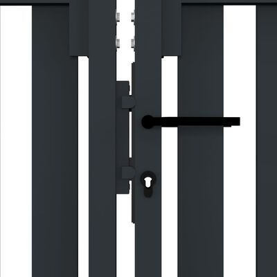 vidaXL Dwuskrzydłowa brama ogrodzeniowa, stal, 306x150 cm, antracytowa