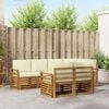 vidaXL Zestaw sofy narożnej z poduszką 7 pcs Naturalny i Kremowy