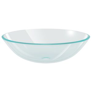 vidaXL Umywalka z bezbarwnego, hartowanego szkła 42 cm