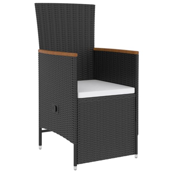 vidaXL 5-cz. zestaw mebli ogrodowych z poduszkami, rattan PE, czarny
