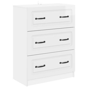 vidaXL Szafka z Szufladami Biały wysoki połysk 66 x 34,5 x 87 cm