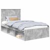 vidaXL Ramka ł&oacute;żka Szary beton 100 x 200 cm Lite drewno sosnowe